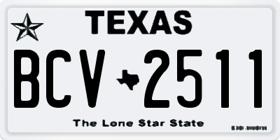 TX license plate BCV2511