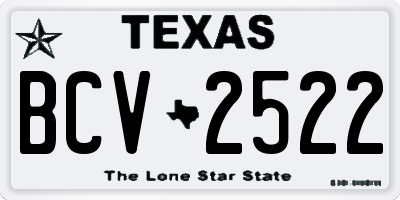 TX license plate BCV2522