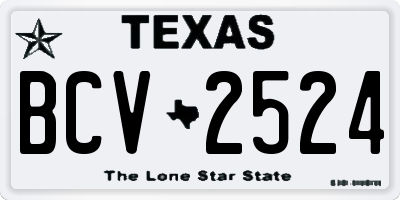 TX license plate BCV2524