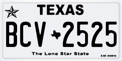 TX license plate BCV2525