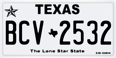 TX license plate BCV2532