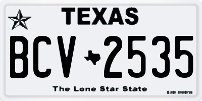 TX license plate BCV2535