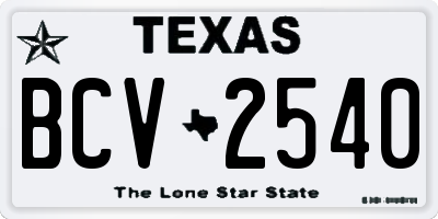 TX license plate BCV2540