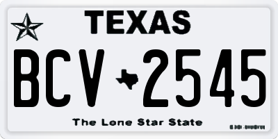 TX license plate BCV2545