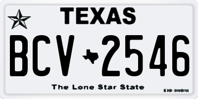 TX license plate BCV2546