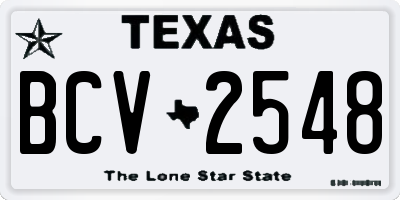 TX license plate BCV2548