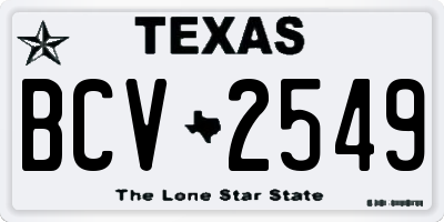 TX license plate BCV2549