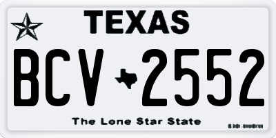 TX license plate BCV2552