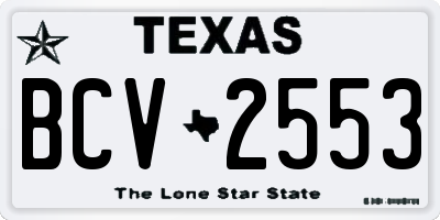 TX license plate BCV2553