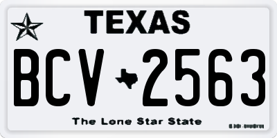 TX license plate BCV2563