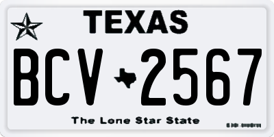 TX license plate BCV2567