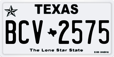 TX license plate BCV2575