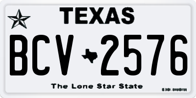 TX license plate BCV2576
