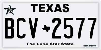TX license plate BCV2577