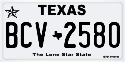 TX license plate BCV2580