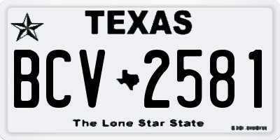 TX license plate BCV2581