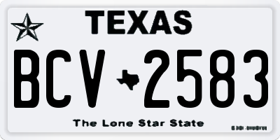 TX license plate BCV2583