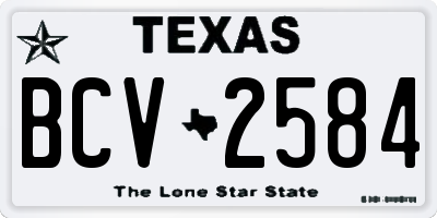 TX license plate BCV2584