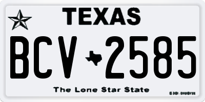 TX license plate BCV2585