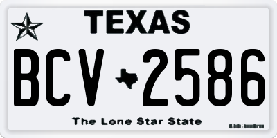 TX license plate BCV2586
