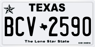 TX license plate BCV2590