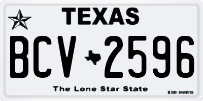 TX license plate BCV2596