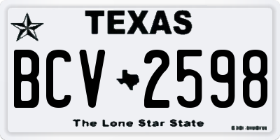 TX license plate BCV2598