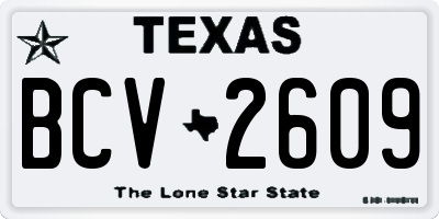 TX license plate BCV2609