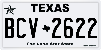 TX license plate BCV2622