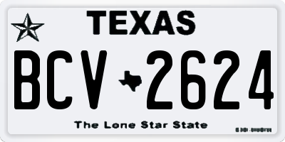 TX license plate BCV2624