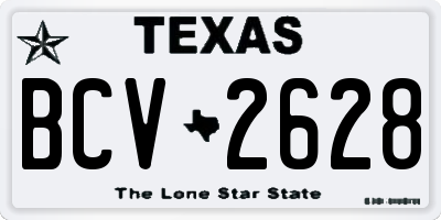 TX license plate BCV2628