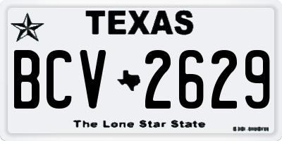 TX license plate BCV2629