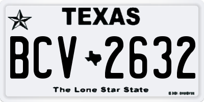 TX license plate BCV2632
