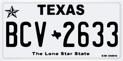 TX license plate BCV2633