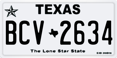 TX license plate BCV2634