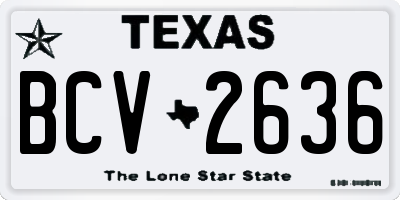 TX license plate BCV2636