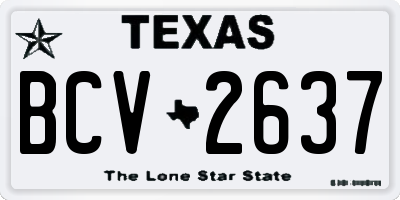 TX license plate BCV2637