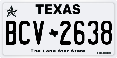 TX license plate BCV2638