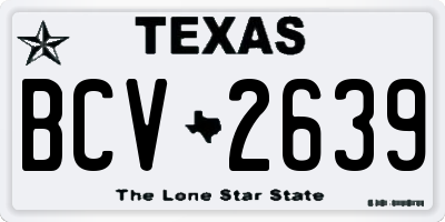 TX license plate BCV2639