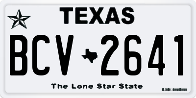 TX license plate BCV2641