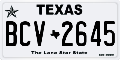 TX license plate BCV2645