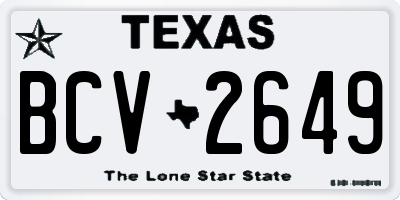 TX license plate BCV2649