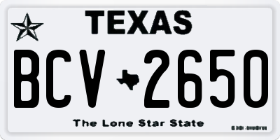 TX license plate BCV2650