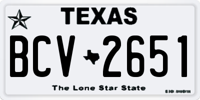 TX license plate BCV2651