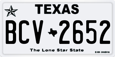 TX license plate BCV2652