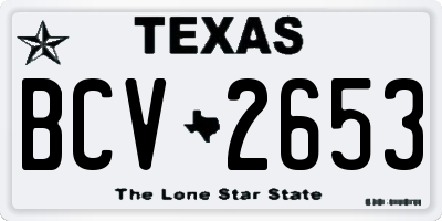 TX license plate BCV2653