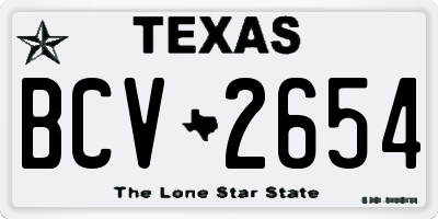 TX license plate BCV2654