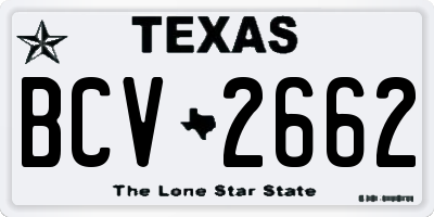 TX license plate BCV2662