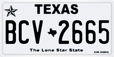 TX license plate BCV2665