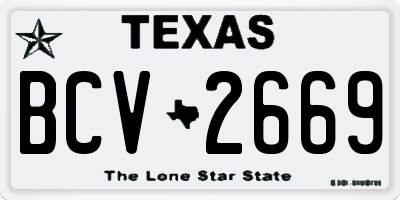 TX license plate BCV2669